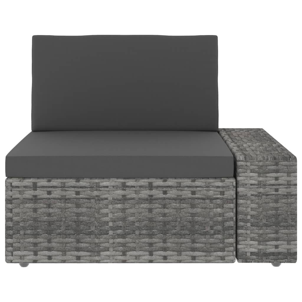 Grau, Sofa-Eckteil Loungesofa (links) 1 Teile Poly vidaXL Rattan Modulares Armlehne mit
