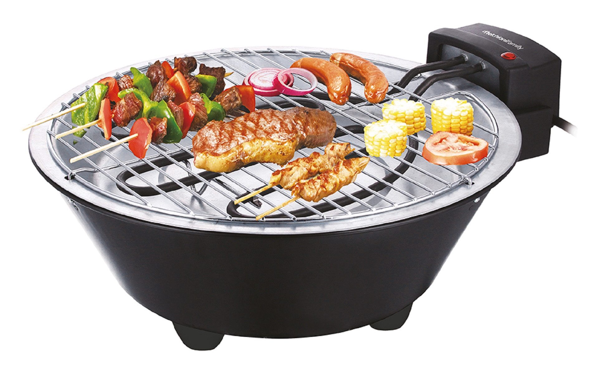 Melchioni Elektrogrill Elektrischer Tischgrill BBQ1 1250W Kompakter Grill