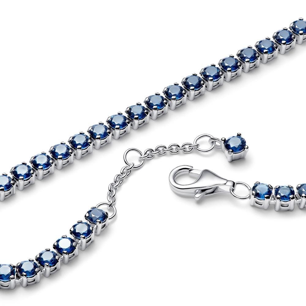 Pandora Armband Tennisarmband für Damen, 925er Silber, blaue Kristalle von PANDORA
