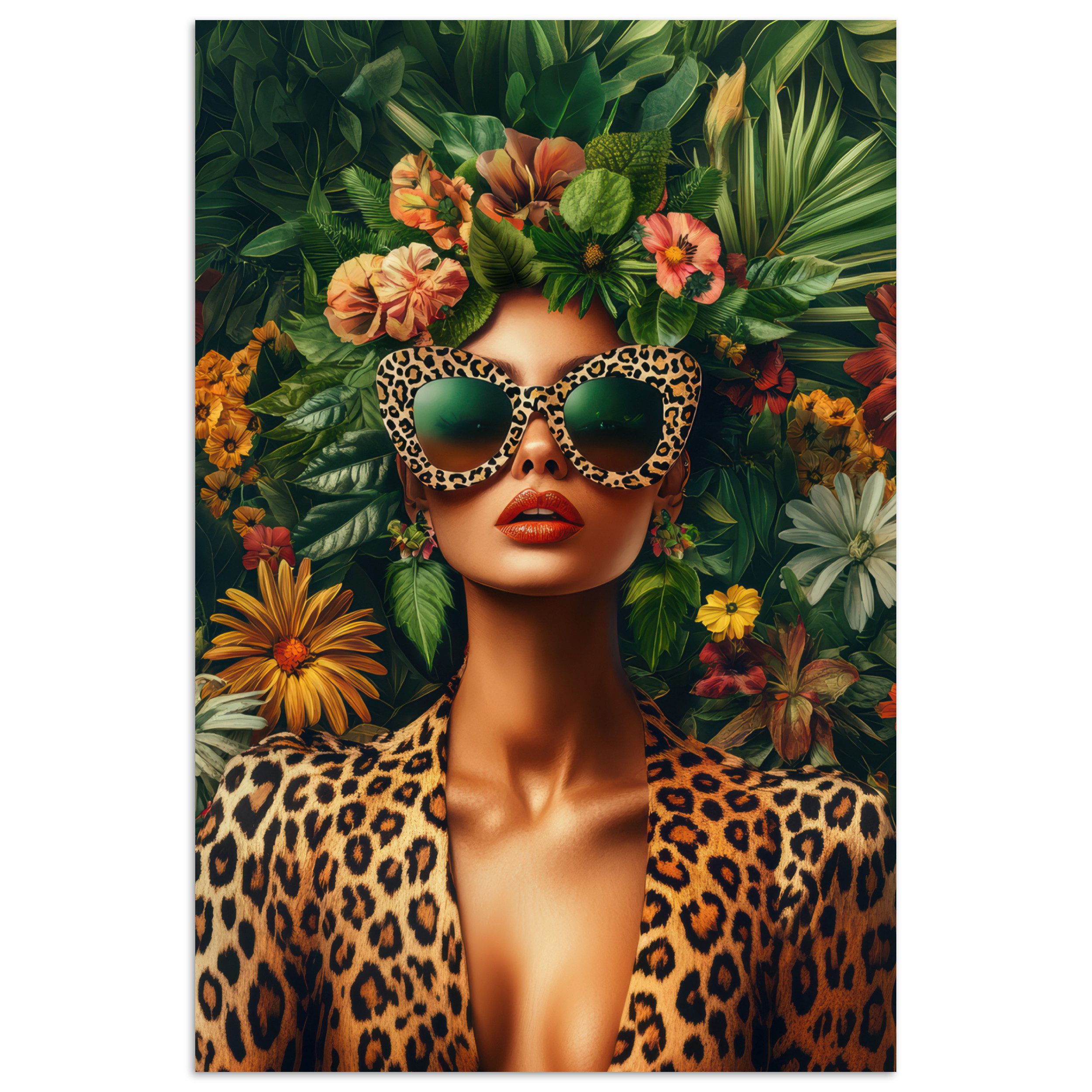 MuchoWow Poster Frau - Pantherdruck - günstig online kaufen