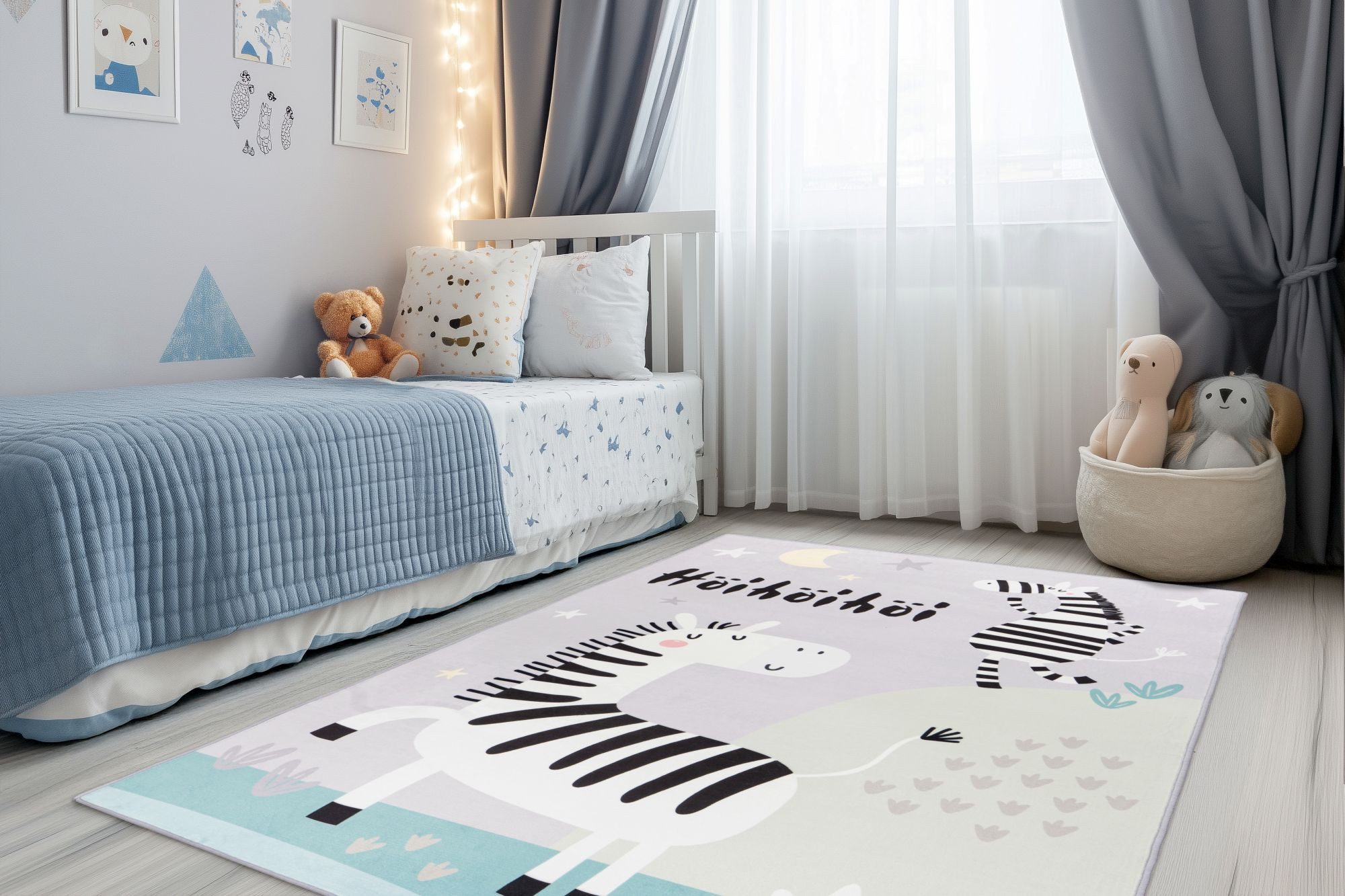 Obsession Kinderteppich Magic Kids ML 103, rechteckig, Höhe: 8 mm, niedliches Zebra Motiv, waschbar, Kinderzimmer