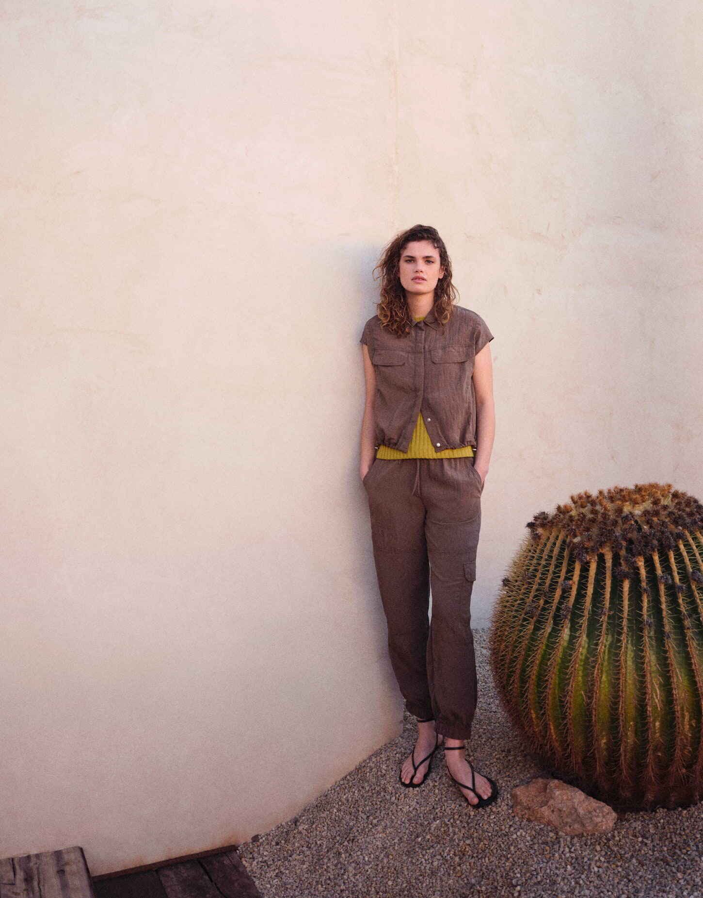 OPUS Kurzarmbluse FROPI Regular mit Utility Details