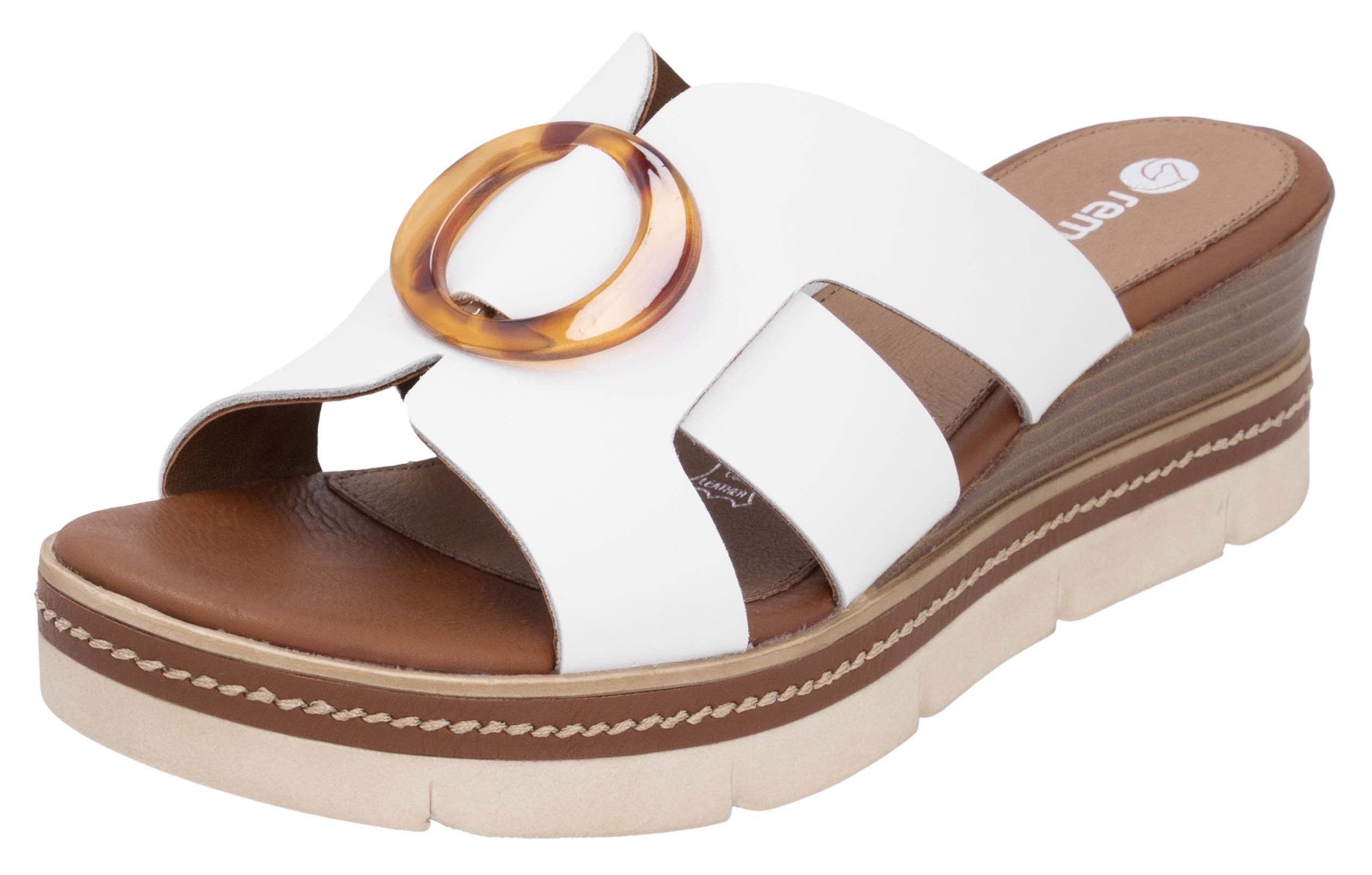 Remonte Pantolette, Keilabsatz, Sommerschuh, Schlupfschuh mit schöner Ziers günstig online kaufen