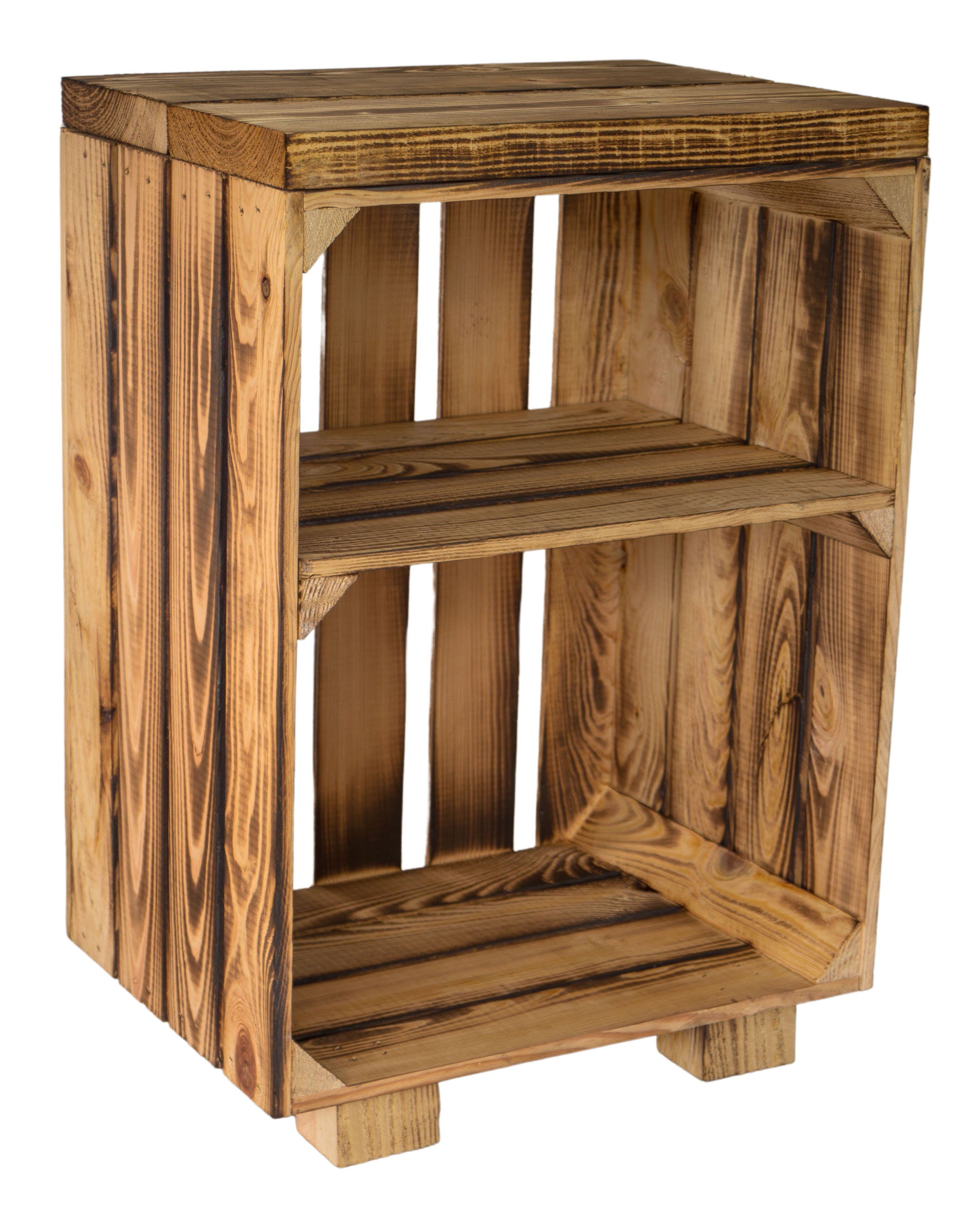 Kistenkolli Altes Land Allzweckkiste Nachttisch geflammt mit geflammten Hol günstig online kaufen