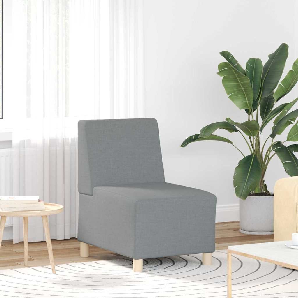 vidaXL Sofa Modulares Armfreies Sofa 3 Stk. Hellgrau Stoff, 3 Teile