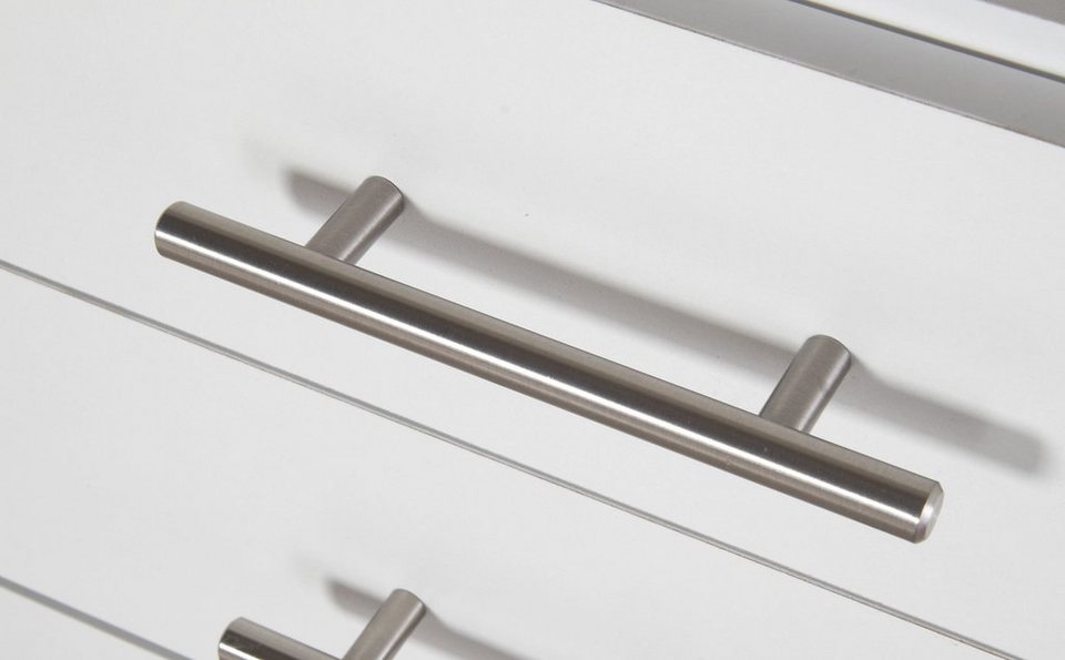 Schildmeyer Waschbeckenunterschrank Palermo Breite 60 cm, Metallgriffe, verstellbarer  Einlegeboden, auf Rollen