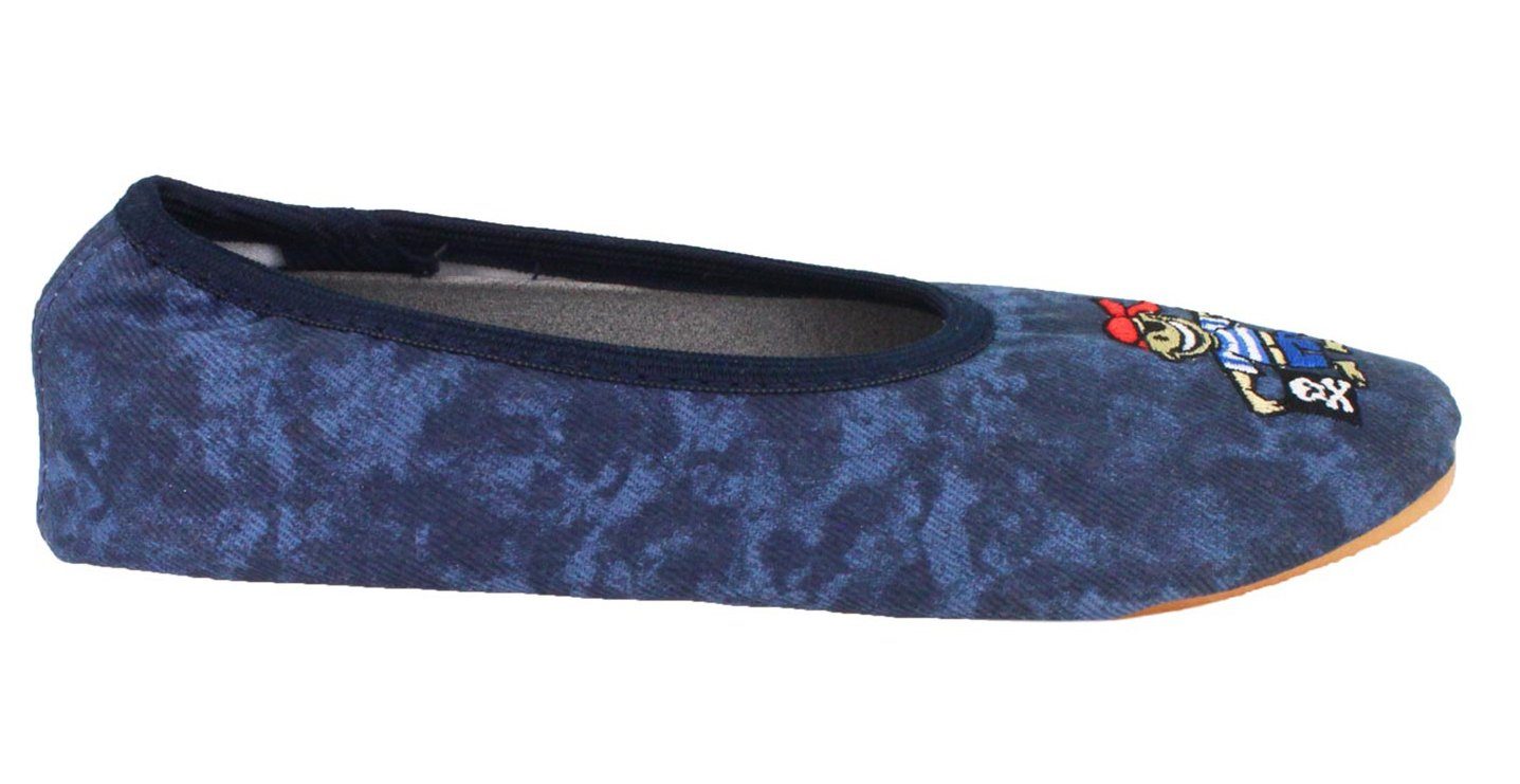 Beck Schläppchen Pirat Gymnastikschuh (für schmale Füße, für Sport, Kita, Schule und Zuhause) mit rutschfester Gummi-Laufsohle