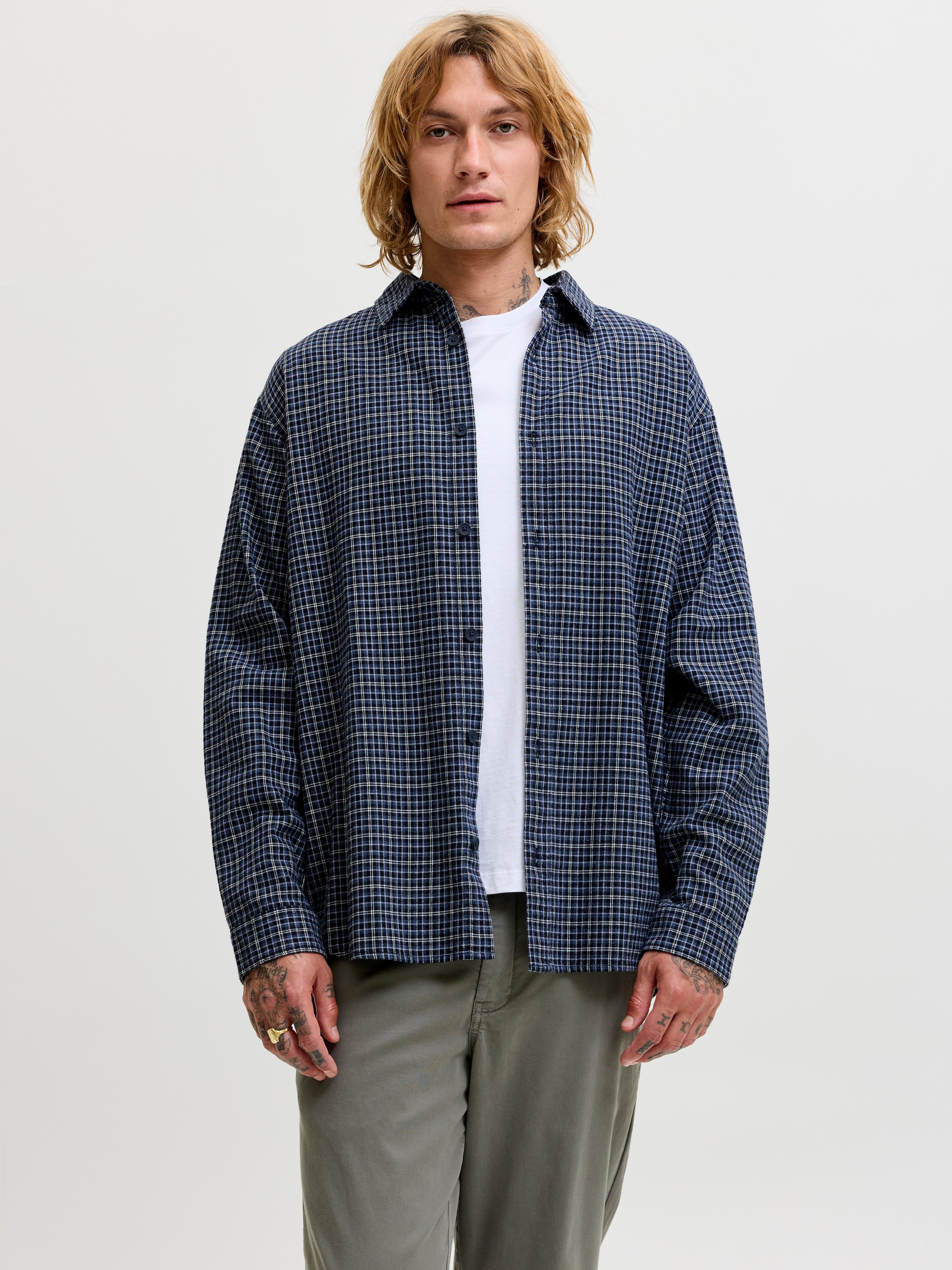 Jack & Jones Langarmhemd JJCARTER CHECK SHIRT LS SN Baumwolle, relaxed fit