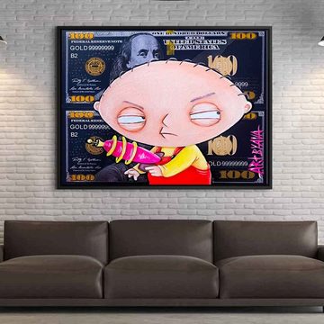 DOTCOMCANVAS® Leinwandbild Angry Stewie, Leinwandbild Angry Stewie Griffin Family Guy Comic Cartoon Geld money