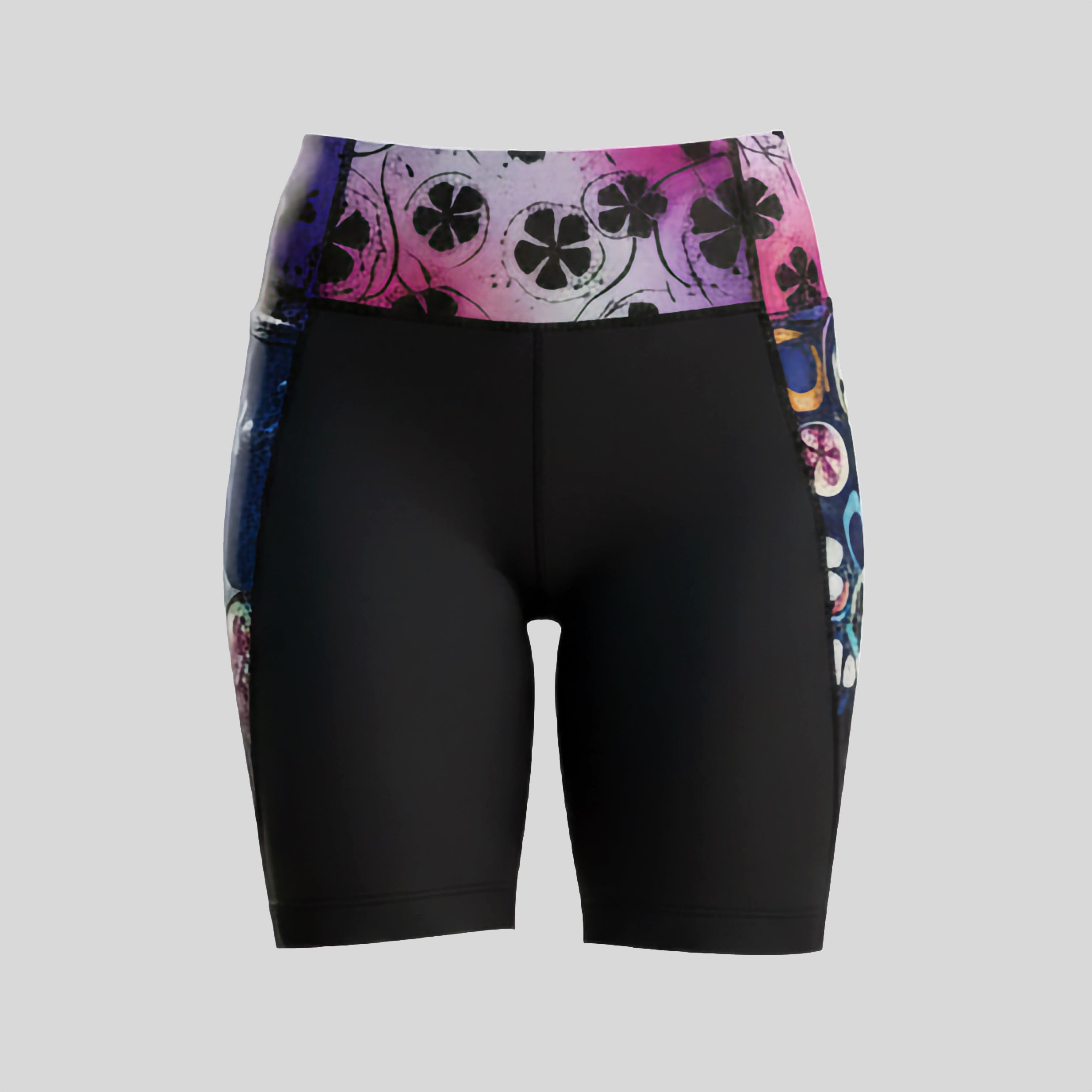 Freisein Project Funktionsshirt KleeBlatt Leichte, schnelltrocknende Funktionsshorts mit farbigen Mesh-Taschen