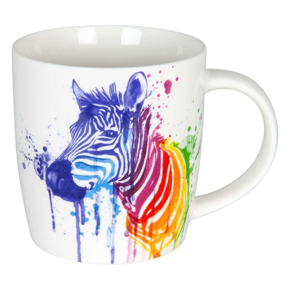 Könitz Becher Watercoloured Animals Zebra 350 ml, Porzellan