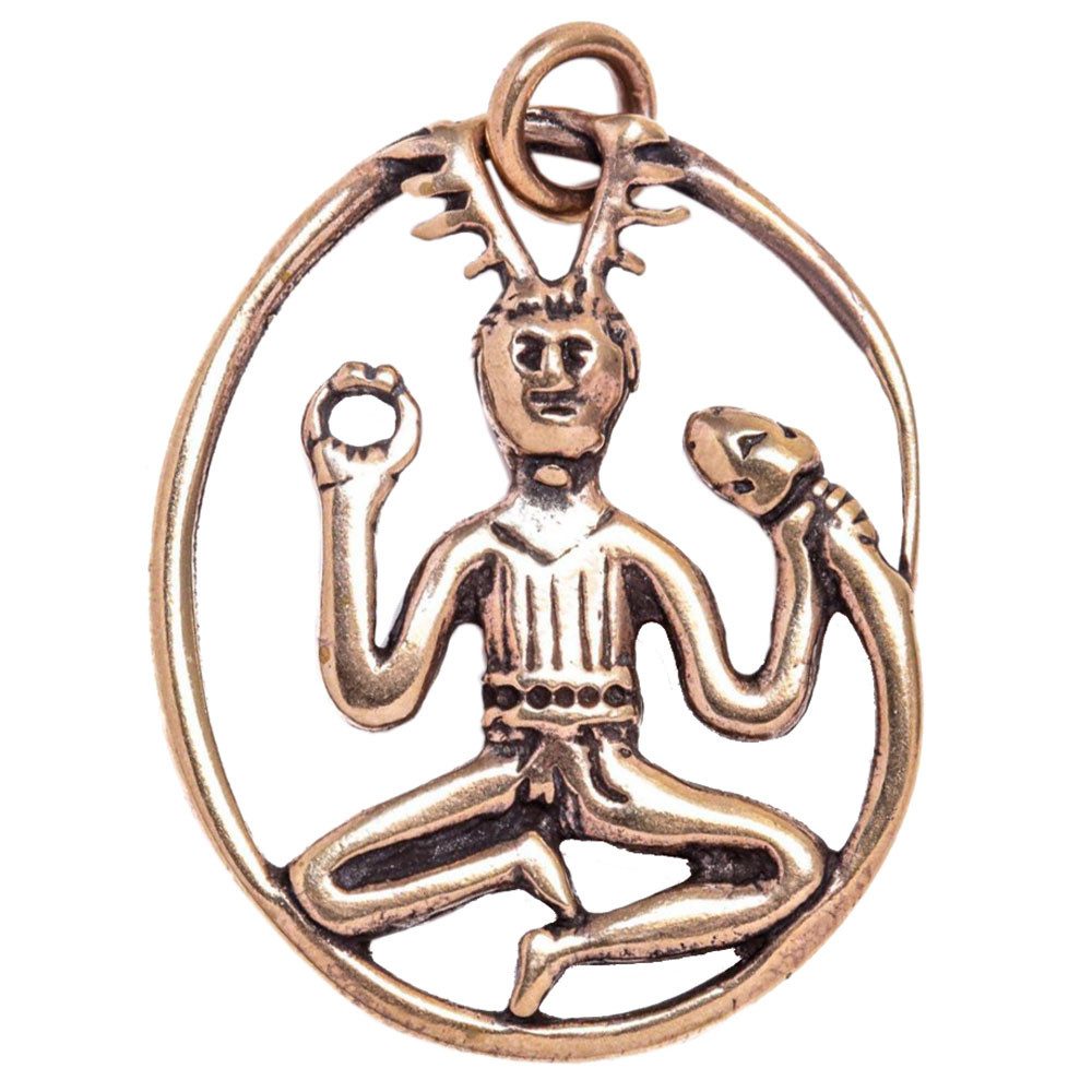 Kettenanhänger Bronzeanhänger Cernunnos Keltischer Gott Schmuck - Pferd - 45x35mm