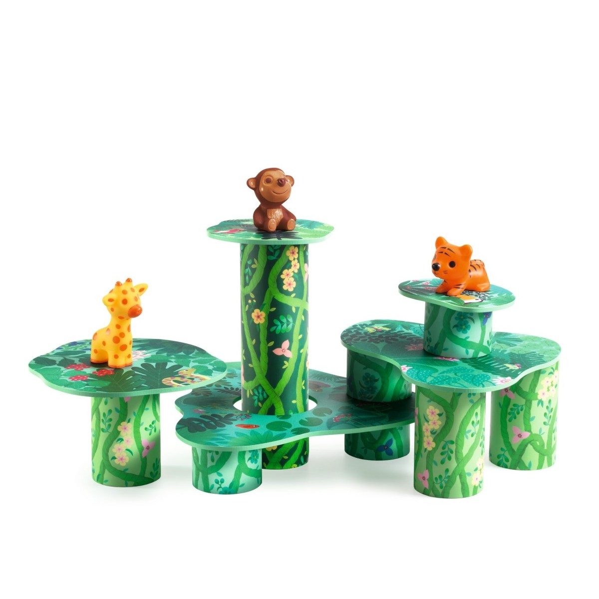 DJECO Lernspielzeug Stapelturm TopaniTube Stapelspiel für Kinder mit Lernwert und Fantasie, Stapelspiel