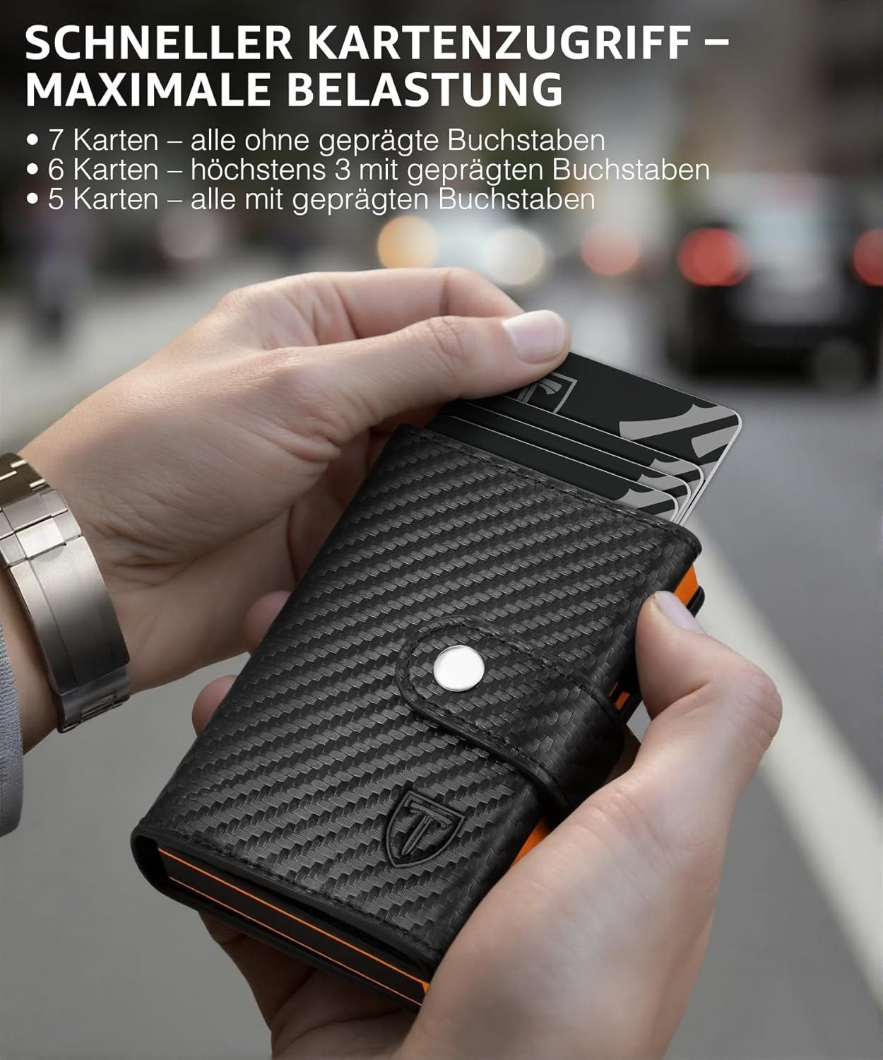 TEEHON Geldbörse Geldbeutel Herren mit Münzfach & RFID Schutz (Portmonee Herren Smart Wallet 3.0 mit 9 Kartenetui Klein, ID-Fenster, Geldscheinfach, 1-tlg), Gel – Bild 5 von 5