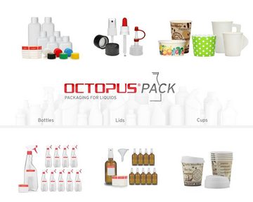OCTOPUS Kanister 5 Plastikflaschen 250 ml aus LDPE, natur, G25, Tropfverschluss, rotes (5 St)