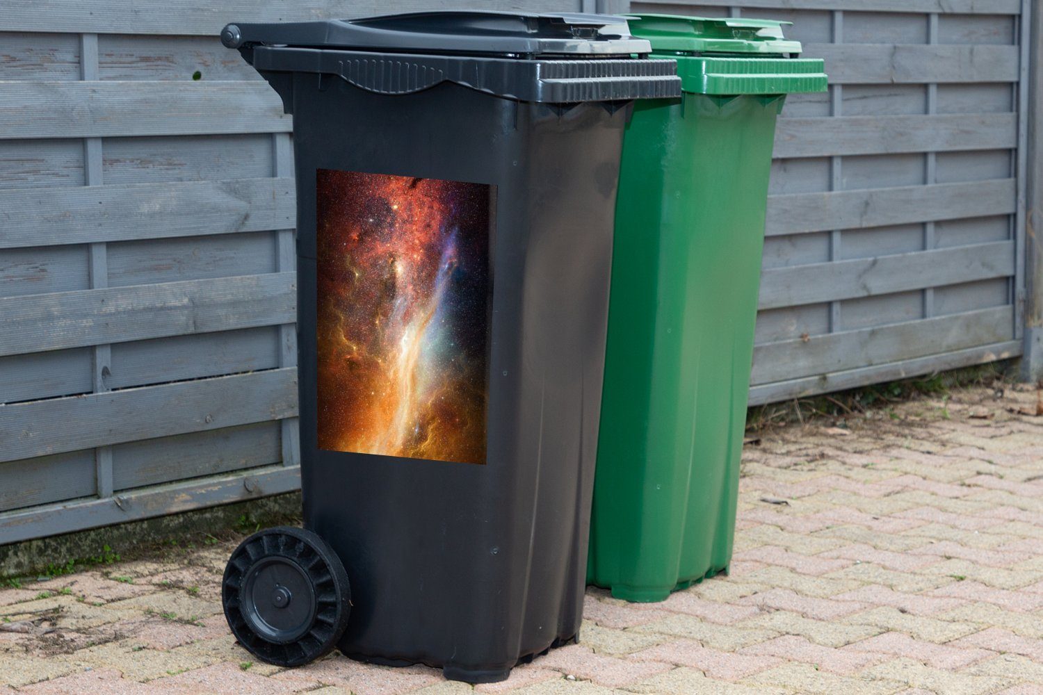 MuchoWow Wandsticker Raum - Licht Sterne Container, (1 - Abfalbehälter Mülleimer-aufkleber, Mülltonne, Sticker, St)
