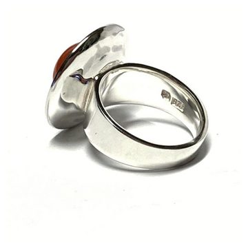 Edelschmiede925 Silberring Ring Silber 925/-Carneol Cabochon karneol Handarbeit Unikatschmuck #54