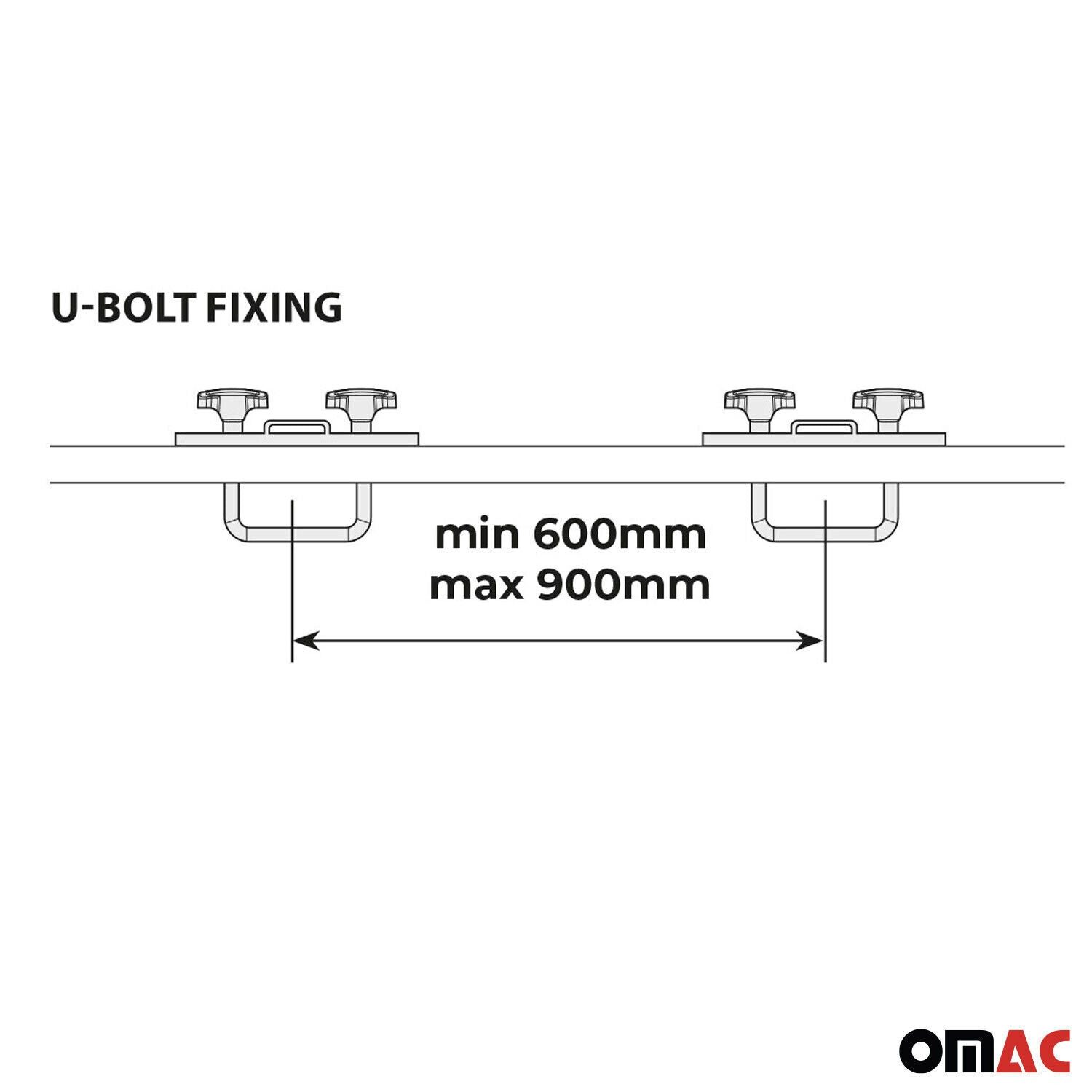 OMAC Dachträger Menabo U-Befestigung Satz U-Bügel 80MM für Dachkoffer Dachbox