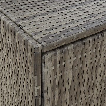 DOTMALL Gartenbox Gartenschrank Grau 198x55,5x80 cm Poly Rattan