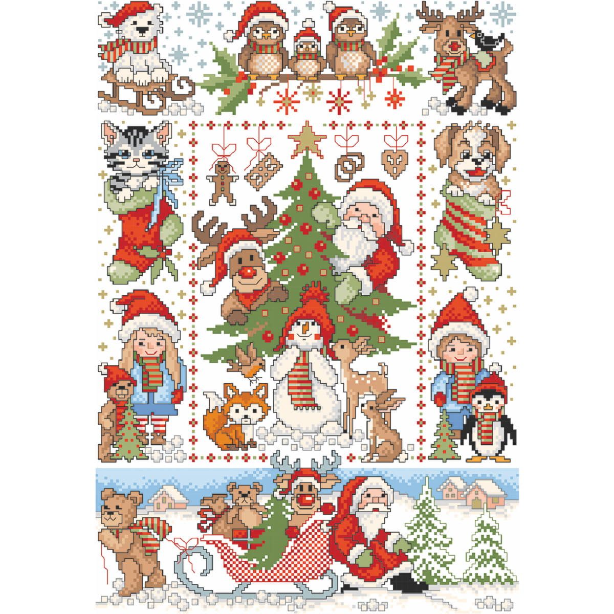 Lindner´s Kreuzstiche Kreativset Lindner´s Kreuzstich Zählmuster Vorlage "Happy Christmas", 167, (embroidery kit by Marussia)