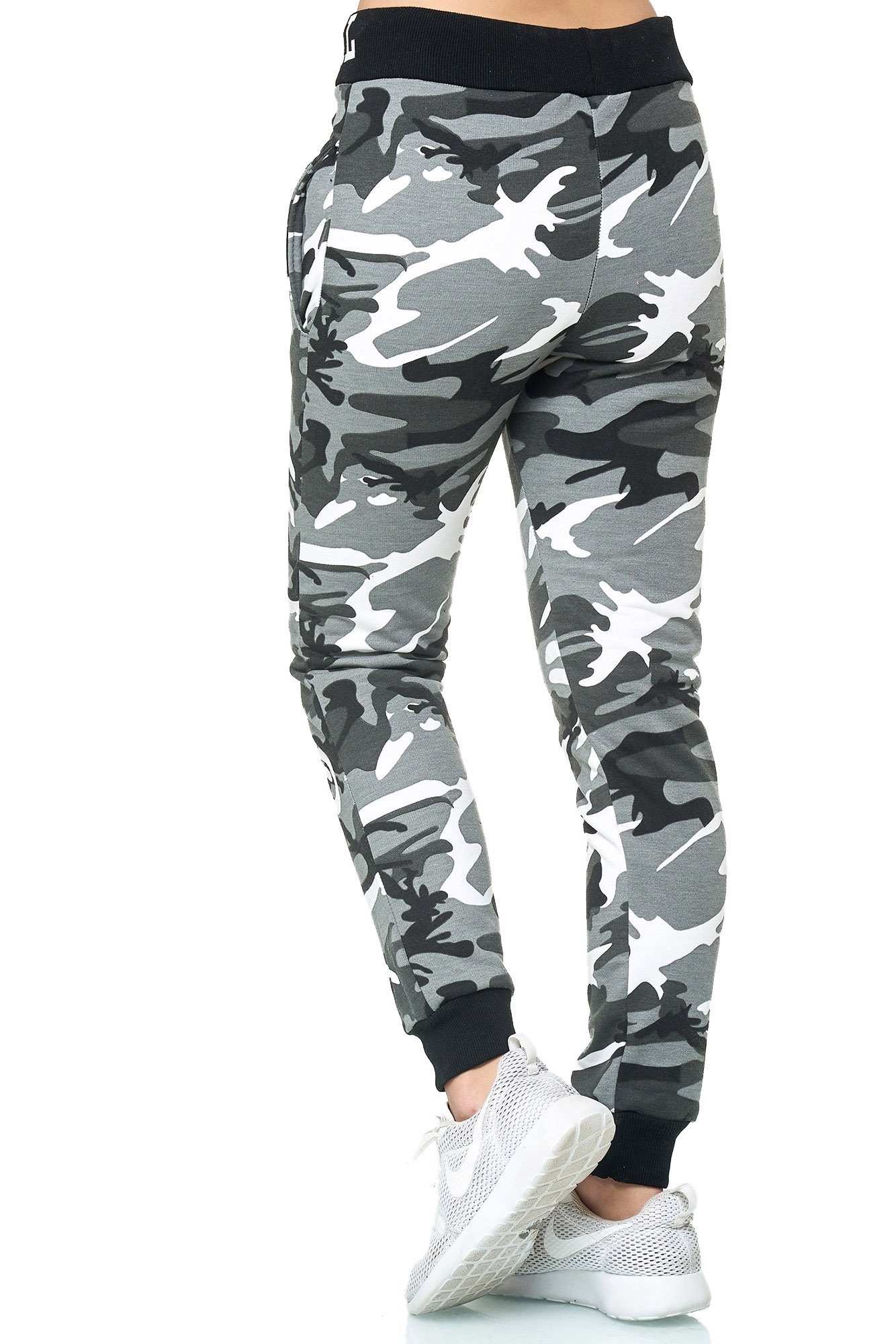 L.gonline Jogginghose Damen JoggingHOSE lang, Trainingshose Baumwolle, Sporthose mit Bündc (Sweatpants, 1-tlg) mit elastischem Bund