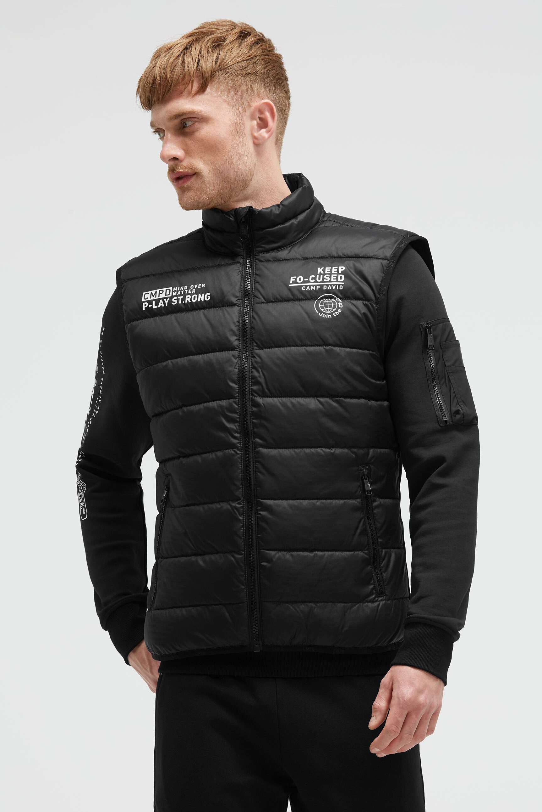 CAMP DAVID Steppweste mit elastischem Saumabschluss