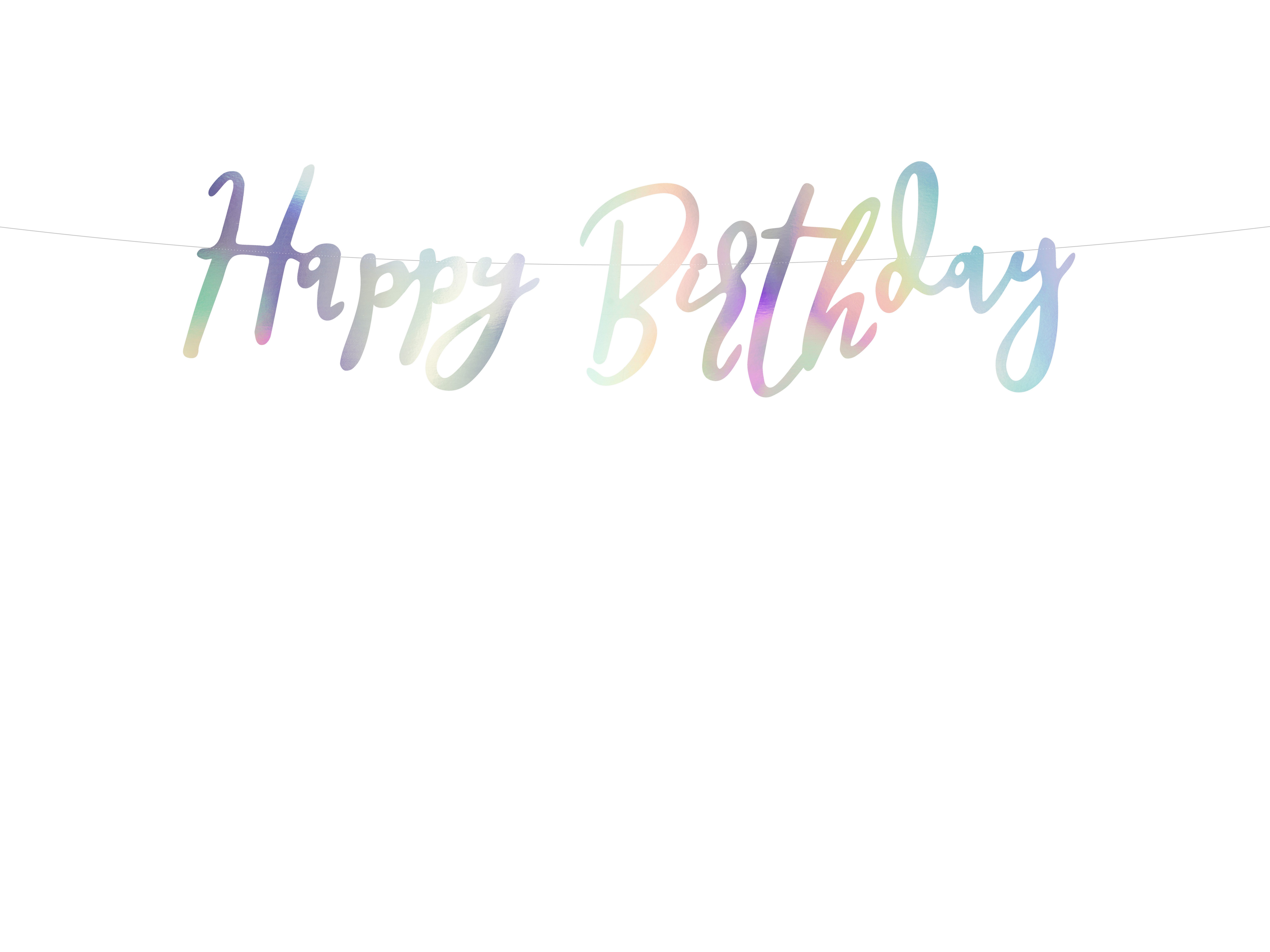 partydeco Hängedekoration Banner 'Happy Birthday' irisierend, 16.5x62cm