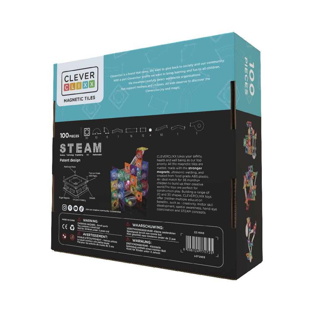 Cleverclixx Cleverclixx Kugelbahn-Lichteffekt-Bausatz in Knallfarben 100 Te günstig online kaufen