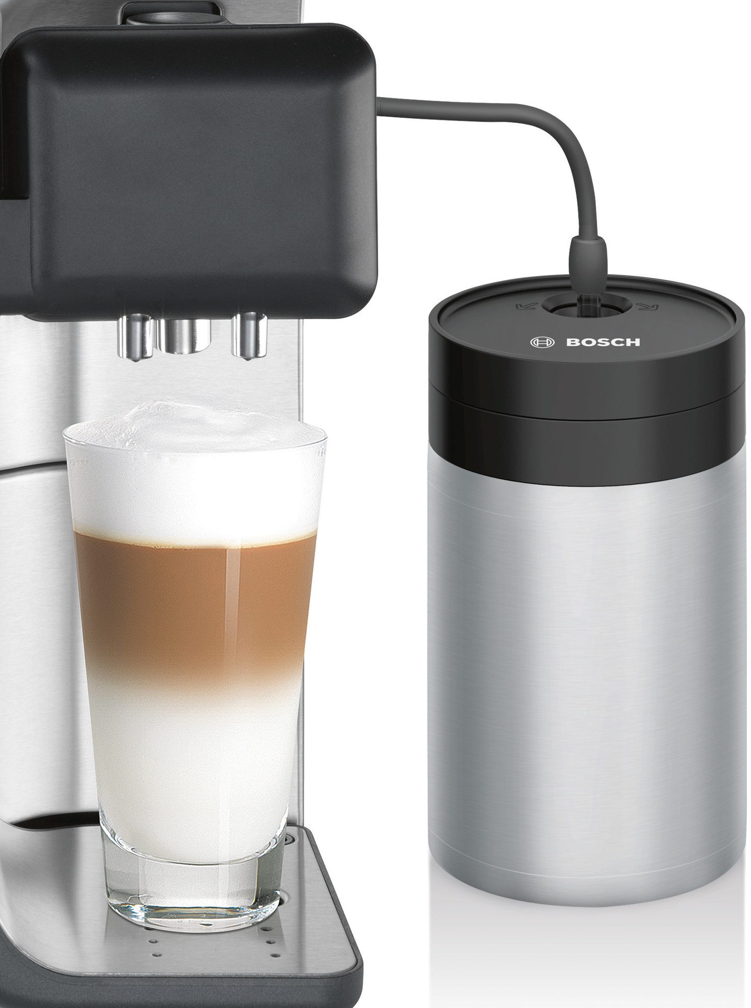 BOSCH Isoliermilchbehälter mit Fresh Lock Deckel, Zubehör für Bosch Kaffeevollautomaten der Baureihen TES80, TES71, TES70, TES50