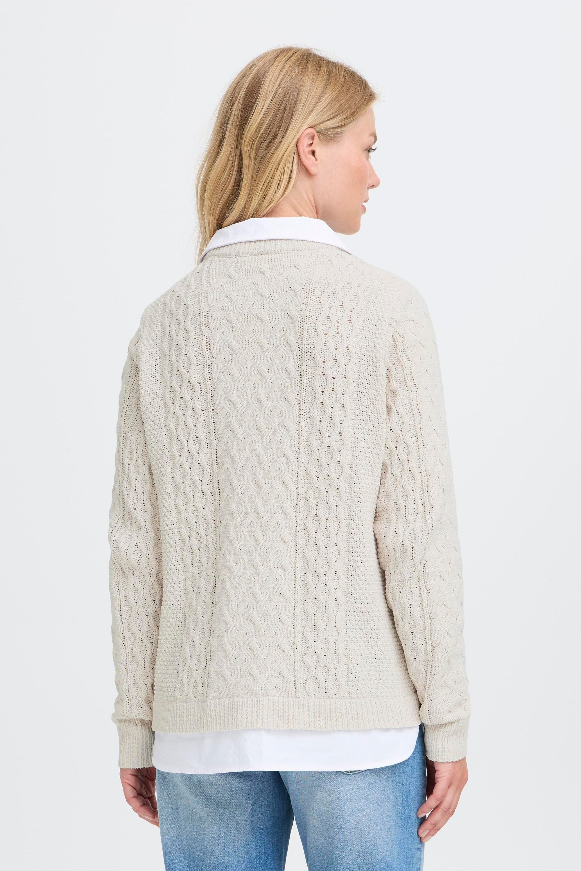 OXMO Strickpullover OXFSanvi Modischer Strickpullover mit integrierter Bluse