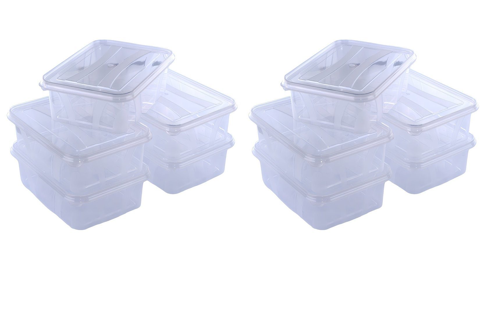 Logiplast Aufbewahrungsbox 10 Stück 194 x 140 x 64 mm 1,2L Volumen (Spar-Set, 10 Stück), spülmaschinenfest, lebensmittelecht, als Gefrierdose geeignet