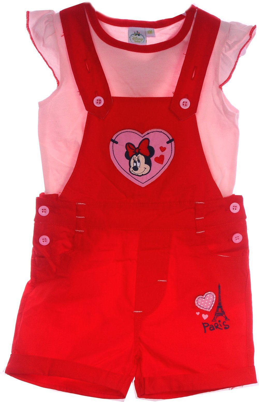 T-Shirt & Shorts T-Shirt und Latzhose Shorts Baby Anzug in Rosa Rot