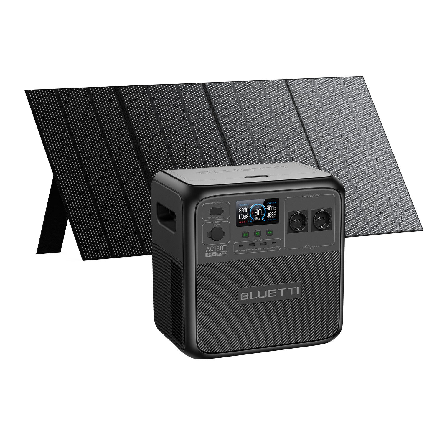 Stromerzeuger AC180T Tragbarer Power Generator mit Solarpanel