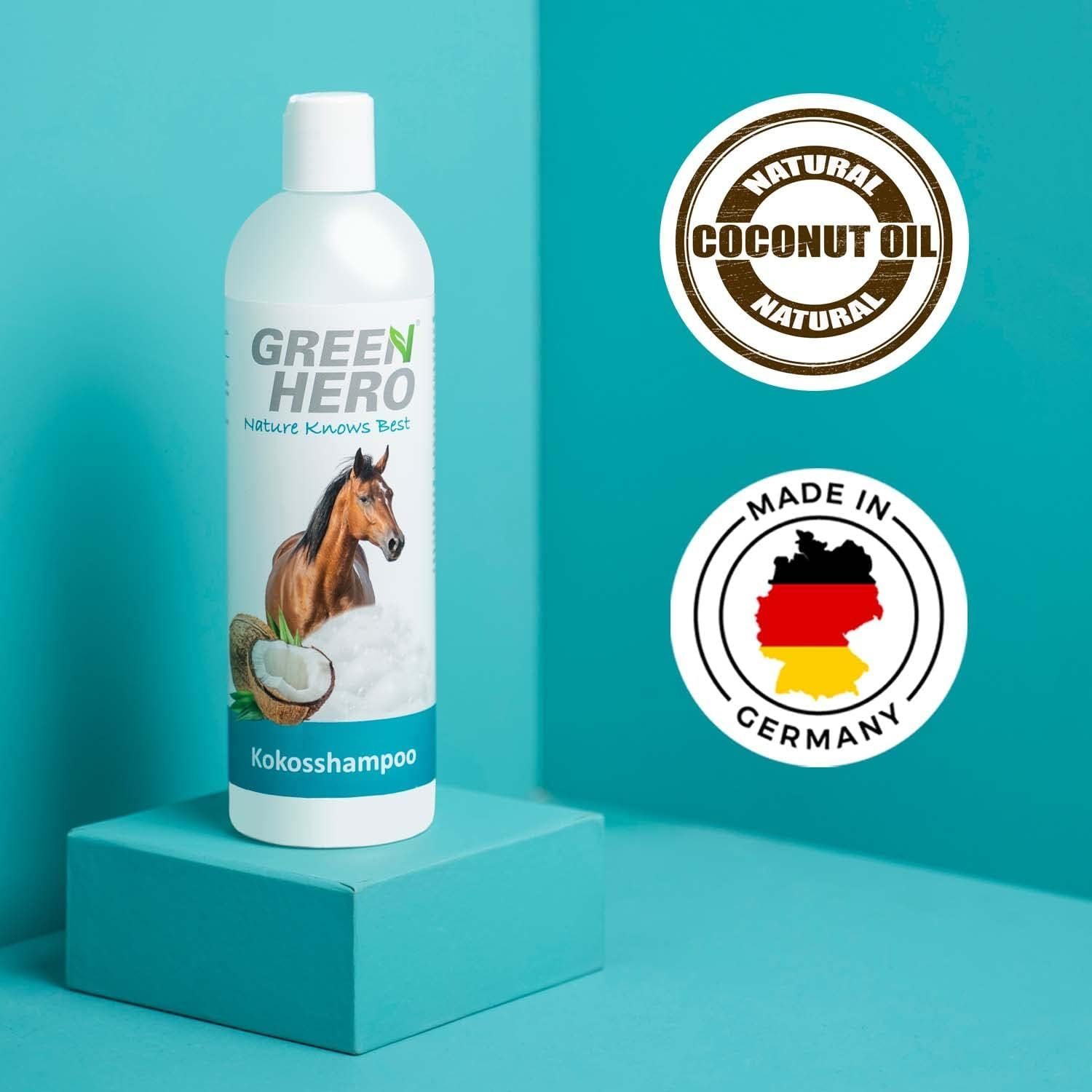 GreenHero Tiershampoo Kokosshampoo für Pferde - natürliches Kokosöl, 500 ml