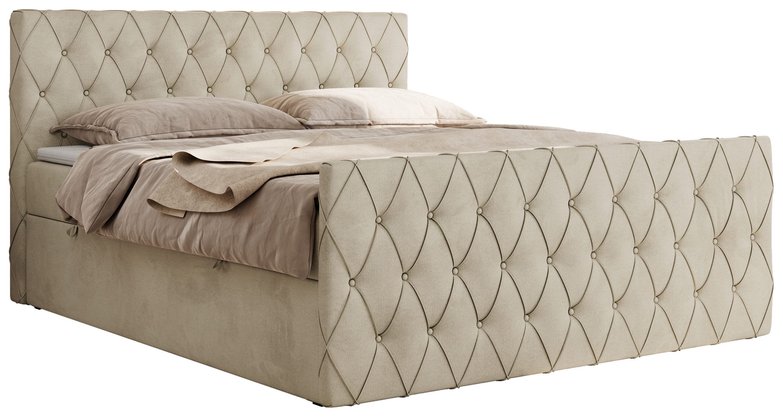 MKS MÖBEL Boxspringbett MIREN DUO (Set, Packung, Kopfteil, Topper T25/Visco günstig online kaufen