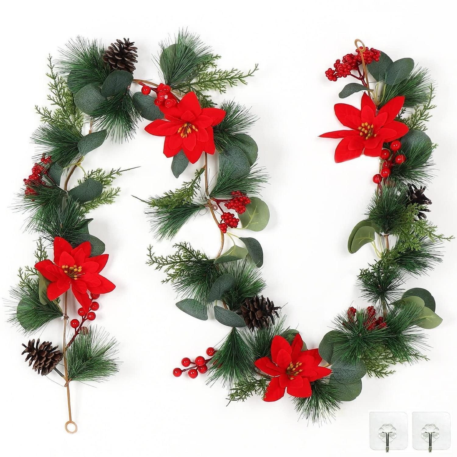 LuxusKollektion Dekohänger Künstliche Tannengirlande 170cm mit Beeren