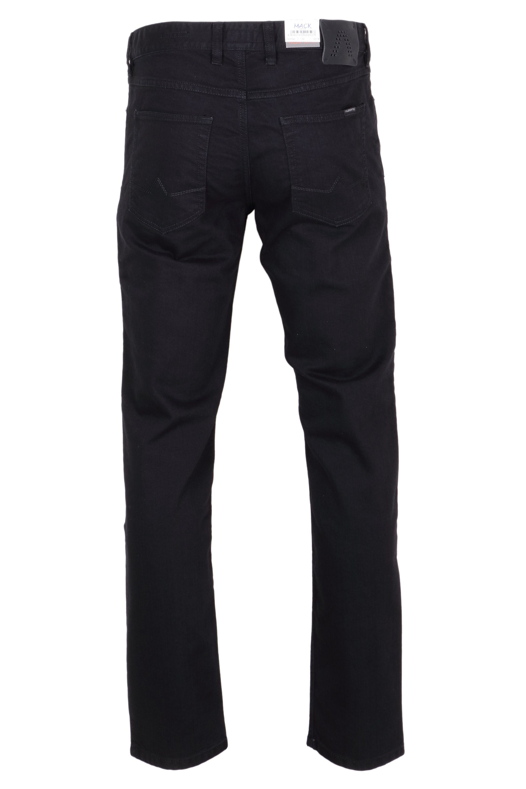 Alberto 5-Pocket-Jeans Alberto Herren Jeans 32/30 schwarz - (1-tlg) regular Pipe fit