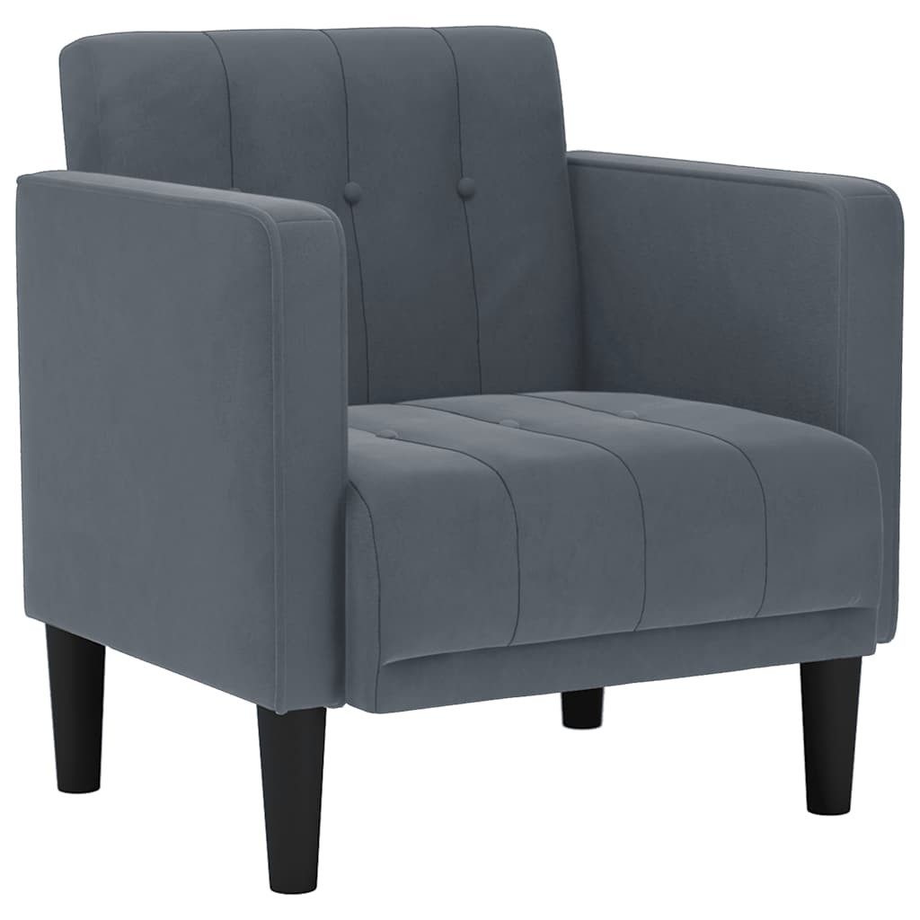 vidaXL Sessel, Sessel mit Armlehnen Dunkelgrau 53 cm Samt