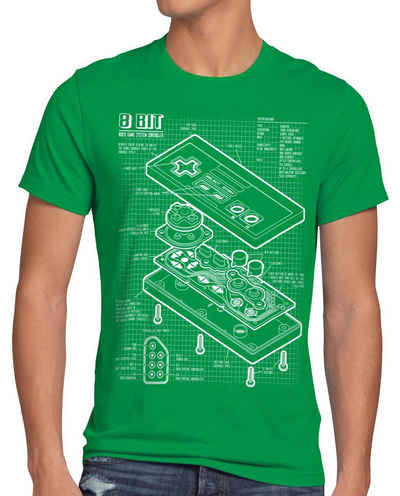 style3 Print-Shirt Herren T-Shirt NES Controller classic gamer 8-Bit mario nintendo snes zelda n64