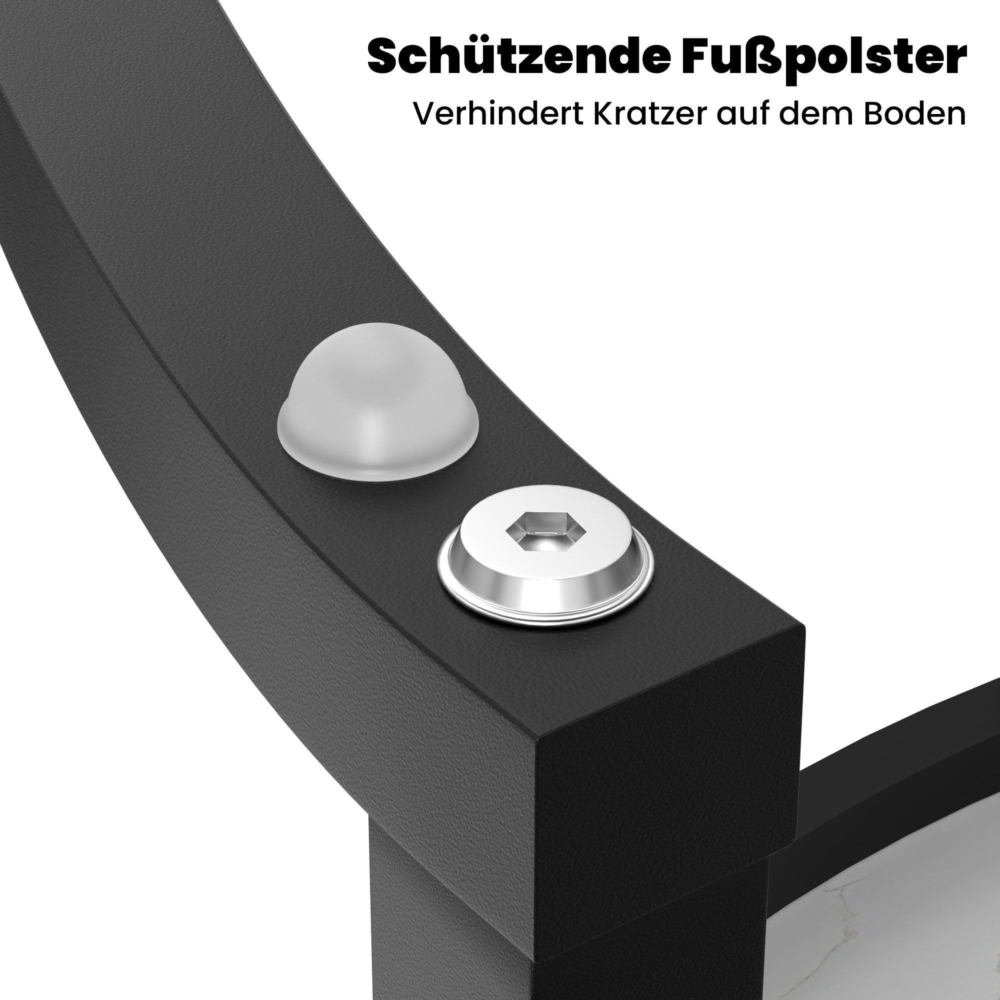 STILVORA Couchtisch Wohnzimmertisch Satztisch stapelbarer Beistelltisch mit Bodenschutz (elegantem Design, 2-St., Stabiler Eisenrahmen & leicht zu reinigende MD – Bild 5 von 5