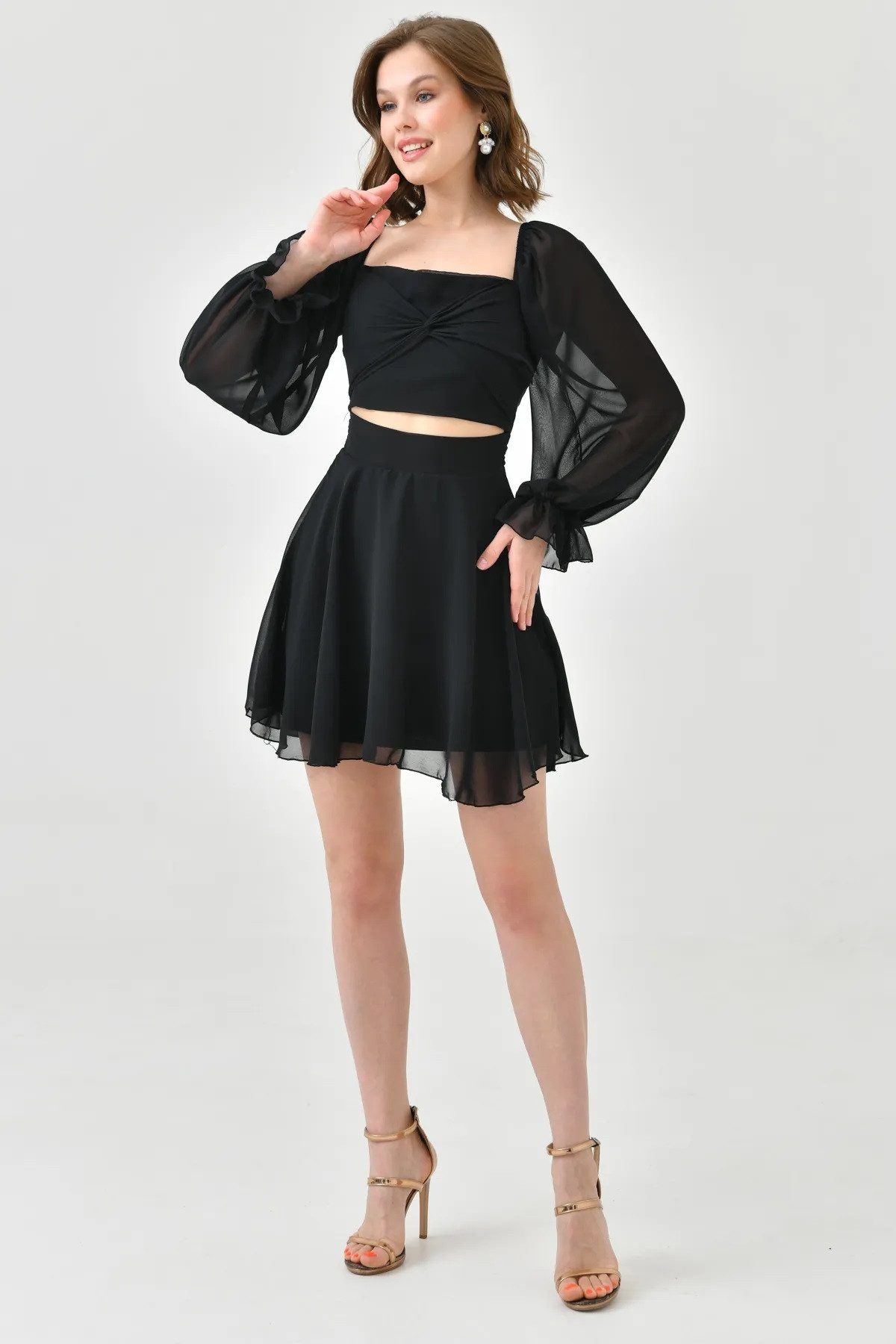 Minikleid Langärmeliges, einteiliges Minikleid