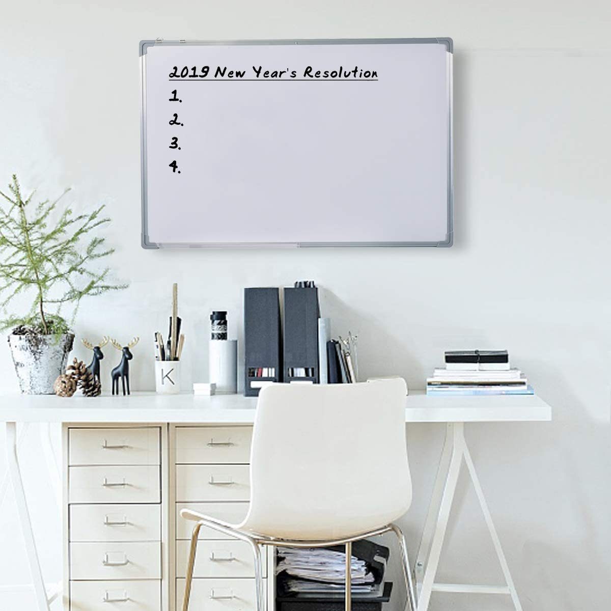 COSTWAY Magnettafel, Whiteboard, Pinnwand Wandtafel Board mit Alurahmen