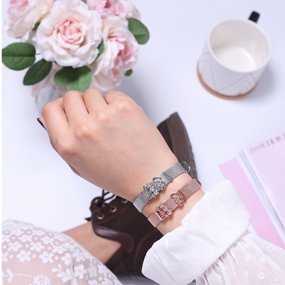 Armband "Herzchen" mit (Armband, inkl. Heideman Charms und verschiedenen "Love" Milanaise Geschenkverpackung), rosegold