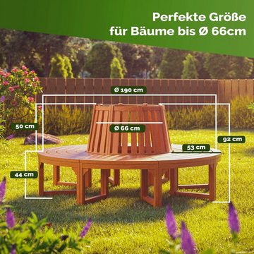 Casaria Bank, Eukalyptus FSC®-zertifiziert Ø 190cm Belastbarkeit 160kg je Sitz