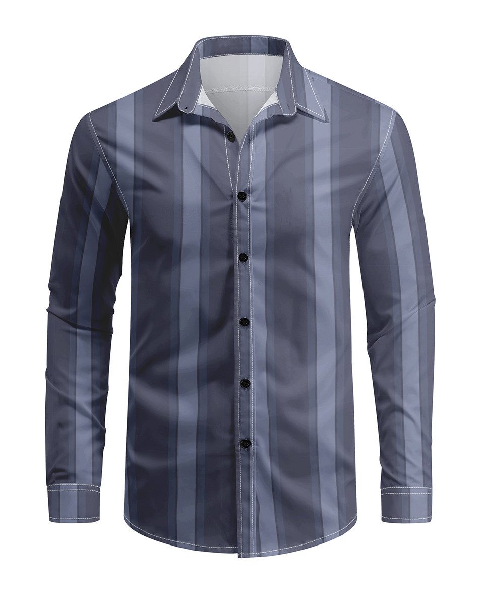 Allthemen Langarmhemd mit mehrfarbigen Blockstreifen Herren Freizeitshemd R günstig online kaufen