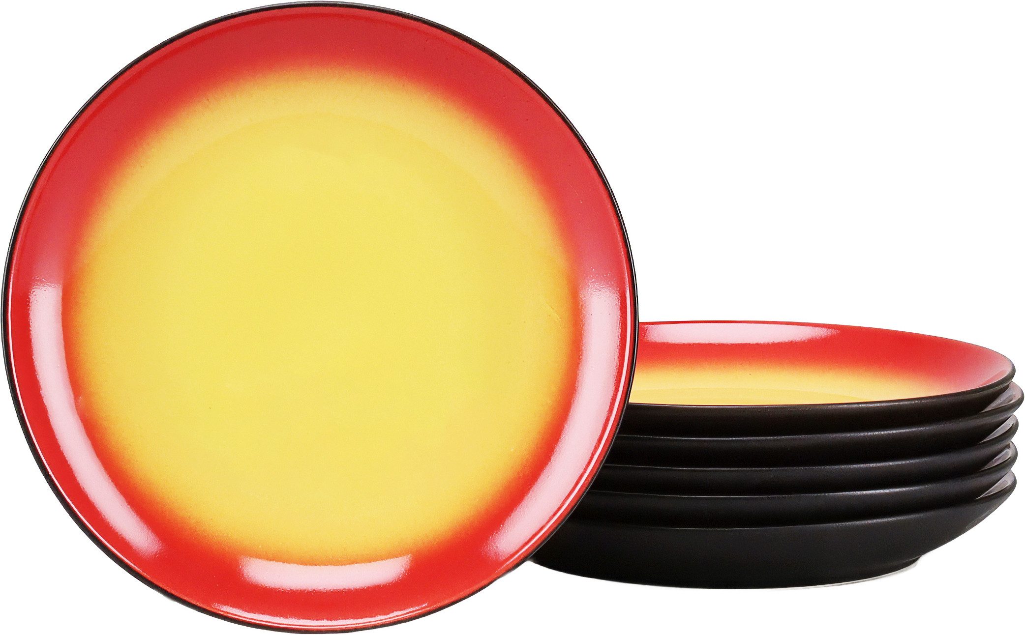 CreaTable Dessertteller Hot, Teller-Set, 6-tlg., (6 St), Moderne Coupeform, außergewöhnliches Design