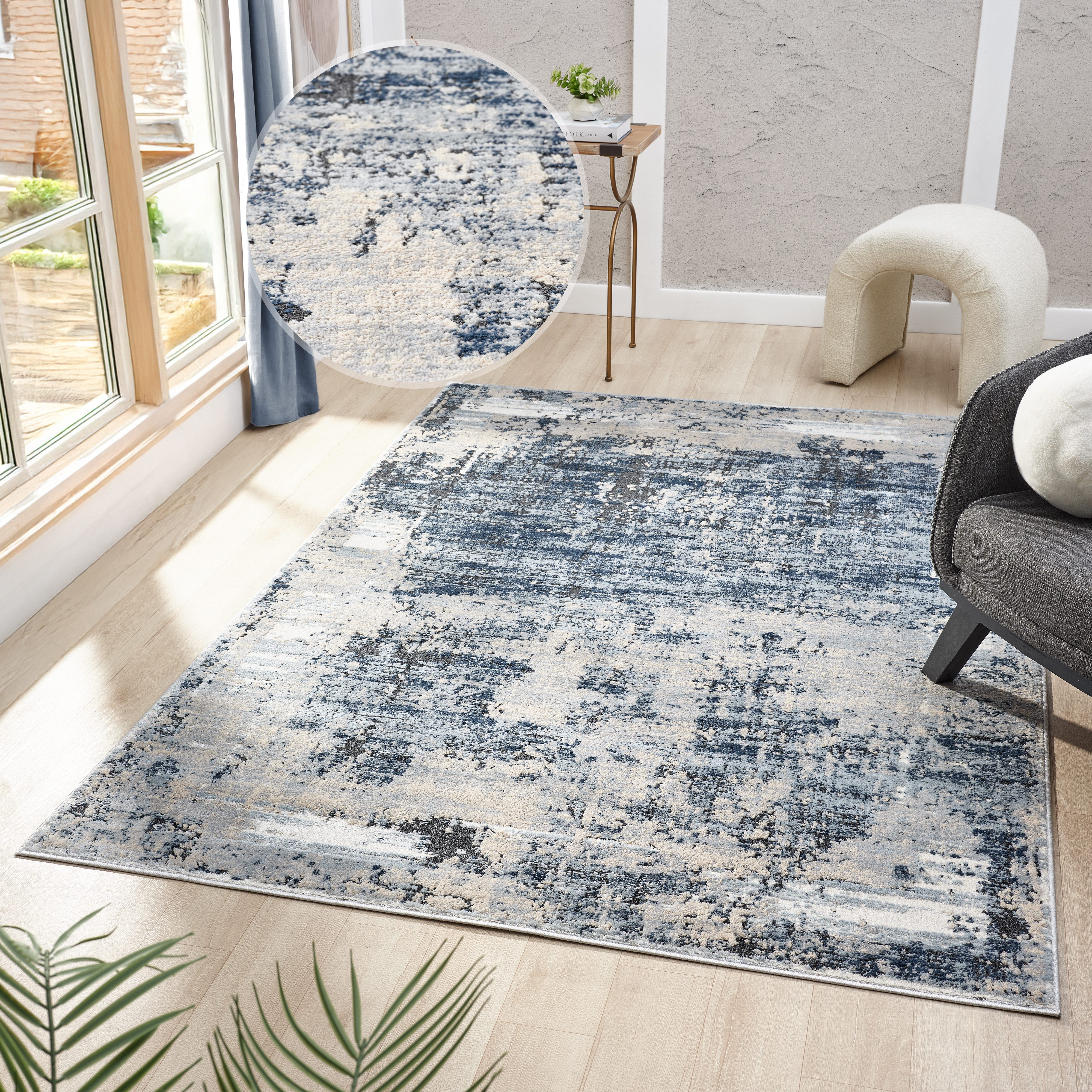 my home Teppich Hamsa, rechteckig, Höhe: 9 mm, dezenter Glanz, Schrumpf-Gar günstig online kaufen