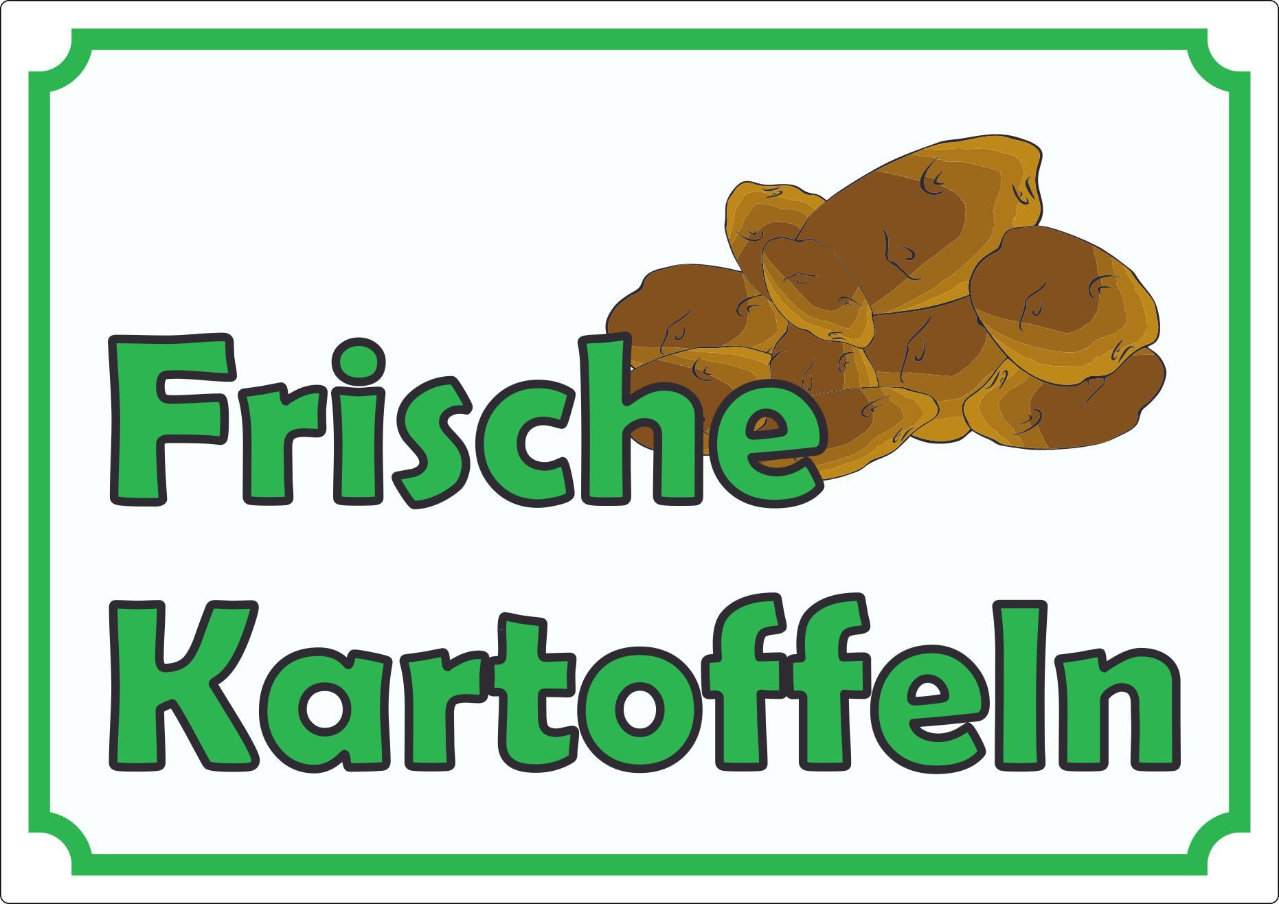 HB-Druck Aufkleber Werbeaufkleber Aufkleber Kartoffeln, wetterfest, UV-beständig, kratzfest