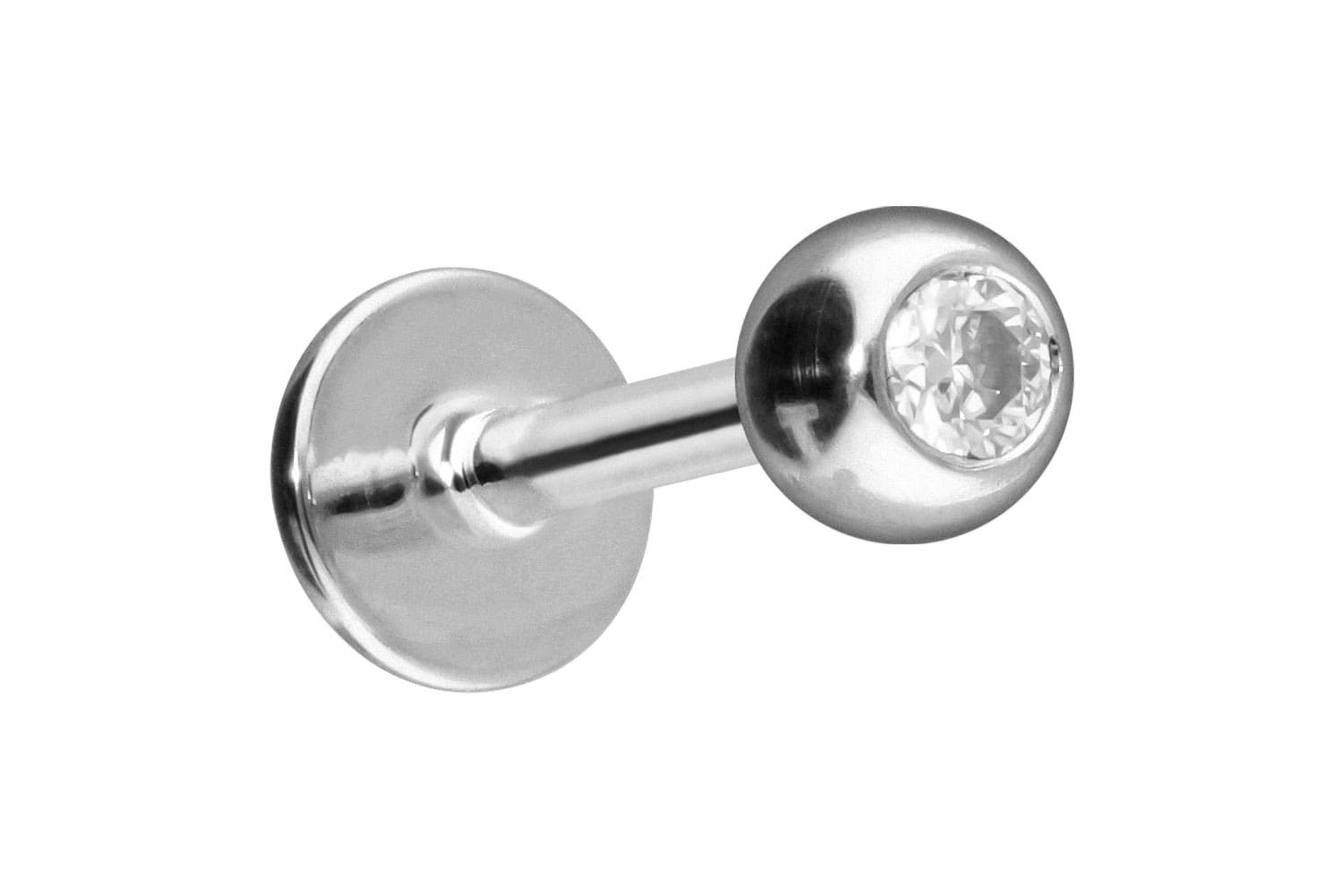 Piercing-Set 14/18 Karat Gold Labret MOISSANIT