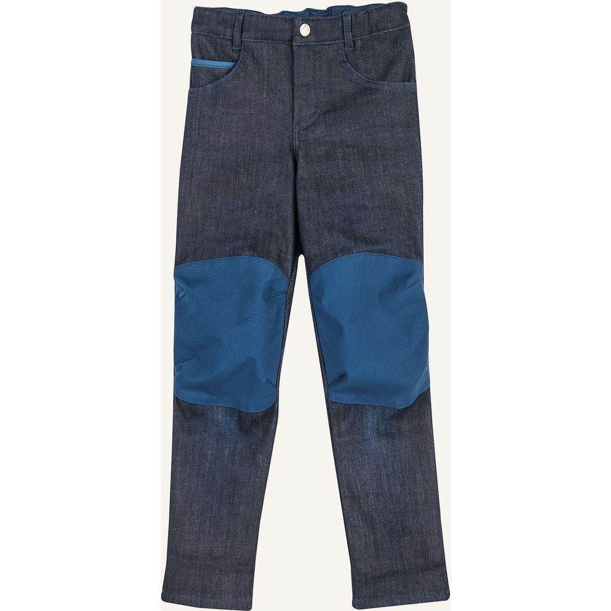 Finkid Outdoorhose Kuusi Thermo Denim Warme, robuste Winterjeans mit Fleece-Innenseite und Knieverstärkung